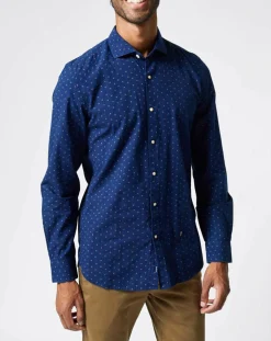 Chemise Tedworth Mid Print bleu moyen