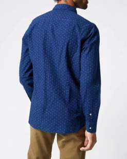 Chemise Tedworth Mid Print bleu moyen