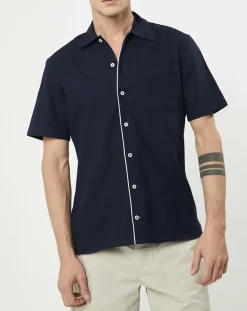 Chemise texturée Slim Fit rib gorg bleu marine