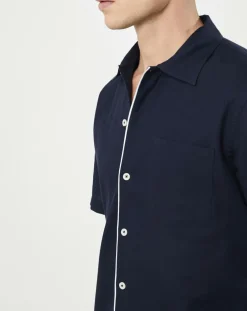 Chemise texturée Slim Fit rib gorg bleu marine