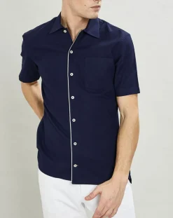 Chemise texturée Slim Fit rib gorg bleu marine