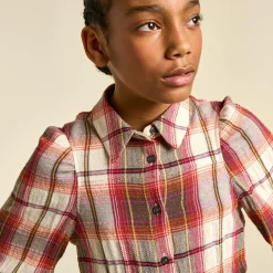 Chemise Vain à carreaux bordeaux/écru