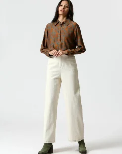 Chemise Zoé gris/marron