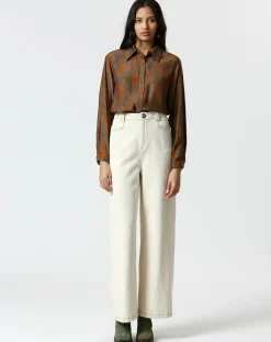 Chemise Zoé gris/marron