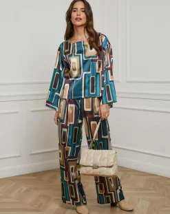 Chemisier Caroline bleu canard