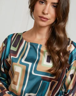 Chemisier Caroline bleu canard