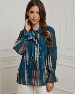 Chemisier Lola bleu pétrole