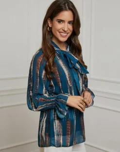 Chemisier Lola bleu pétrole