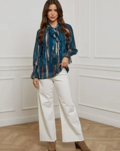 Chemisier Lola bleu pétrole