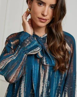 Chemisier Lola bleu pétrole