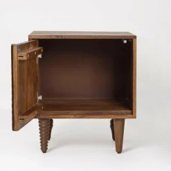 Chevet 1 porte droit Manguier Ramon Naturel - 45x40x50 cm