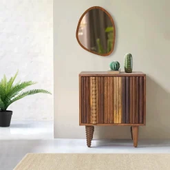 Chevet 1 portes gauche Manguier Ramon Naturel - 45x40x50 cm