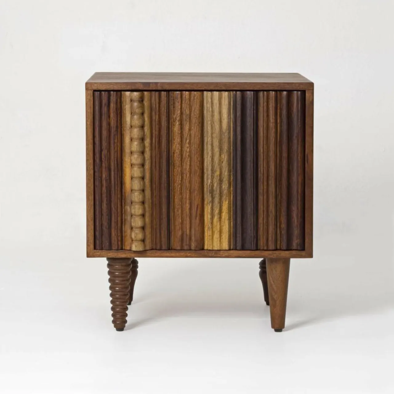 Chevet 1 portes gauche Manguier Ramon Naturel - 45x40x50 cm