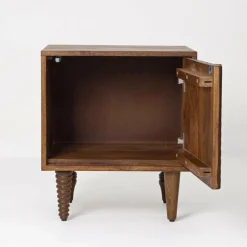 Chevet 1 portes gauche Manguier Ramon Naturel - 45x40x50 cm