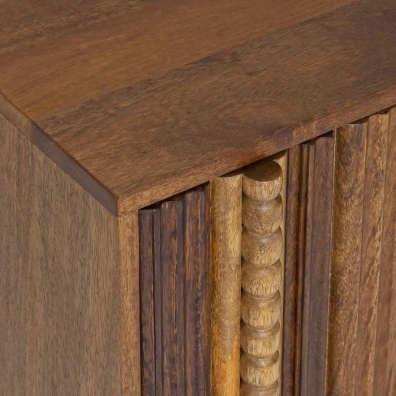 Chevet 1 portes gauche Manguier Ramon Naturel - 45x40x50 cm