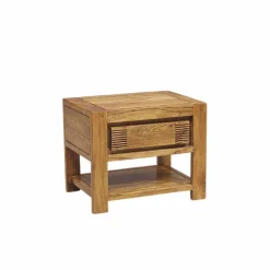 Chevet bois strié 1T Acacia Verone Marron - 55x40x45 cm