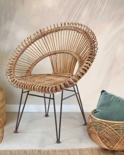 Chiang Mai - Fauteuil rond en rotin tressé