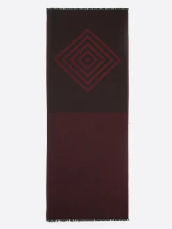 Coffret écharpe bicolore merlot - 183x72 cm