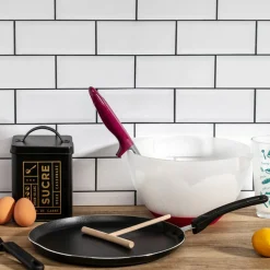 Coffret crépière induction avec ustensiles noir/blanc - 44.5x28.5 cm