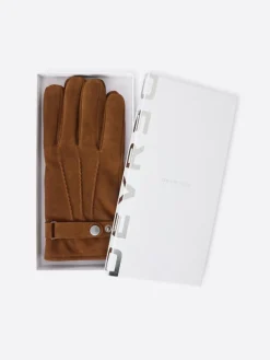 Coffret gants en cuir camel