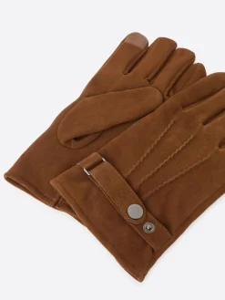 Coffret gants en cuir camel