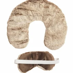 Coffret tour de cou + masque micro ondable beige - 24x16 cm