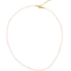 Collier Eléa Jade blanc en laiton doré