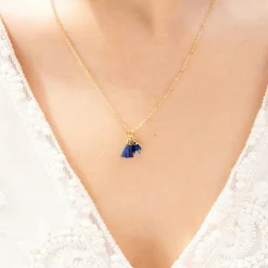 Collier Johanna Lapis bleu en laiton doré