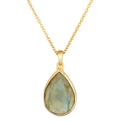 Collier Matéa Labradorite en laiton doré