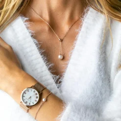 Collier Raindrop rose doré