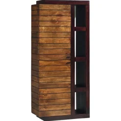 Colonne bibliothèque bois bicolore marron - 89x41x195 cm