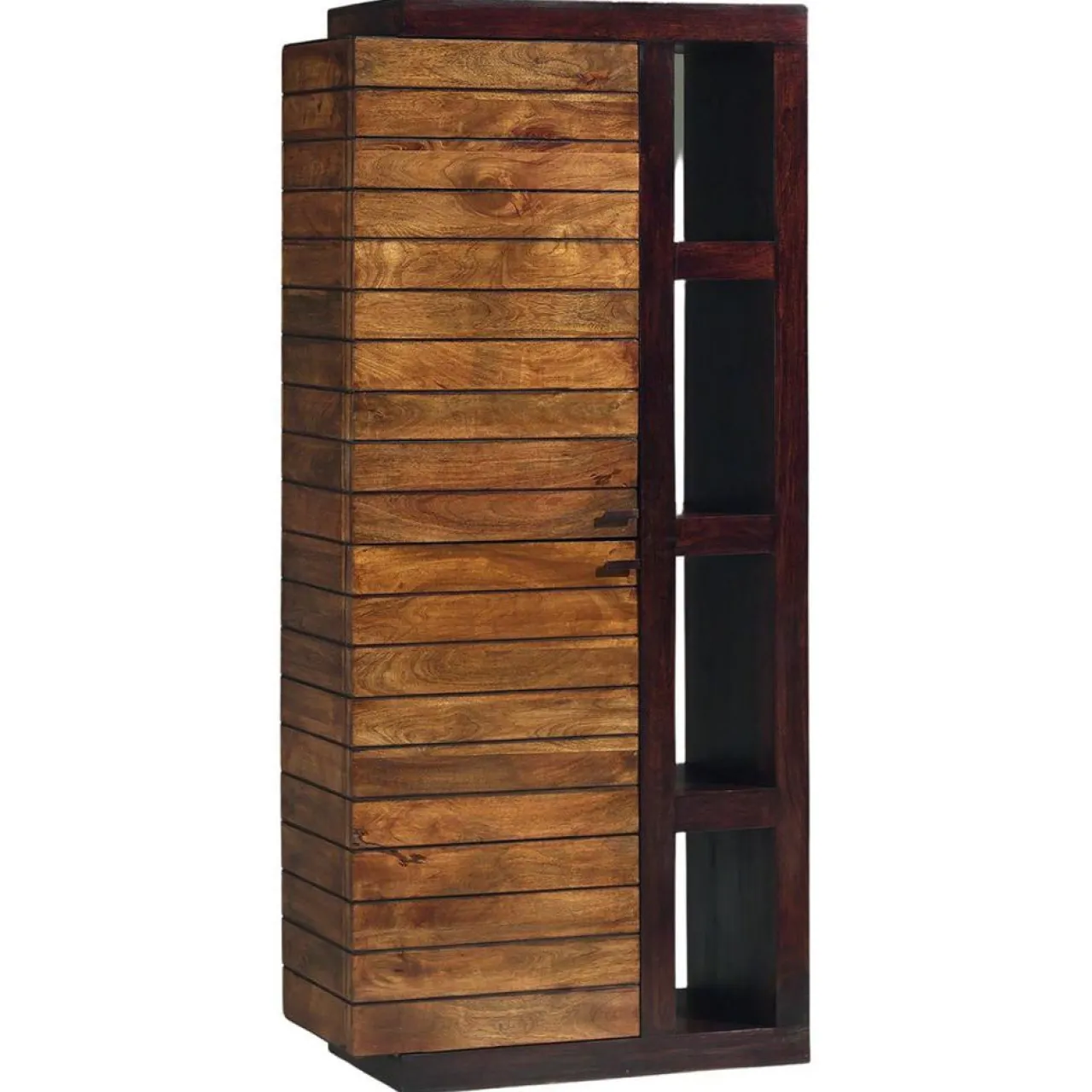 Colonne bibliothèque bois bicolore marron - 89x41x195 cm