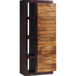 Colonne étagère bois bicolore marron - 89x41x195 cm
