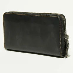 Compagnon en Cuir Accordion sequins noir - 9.9x18.9 cm