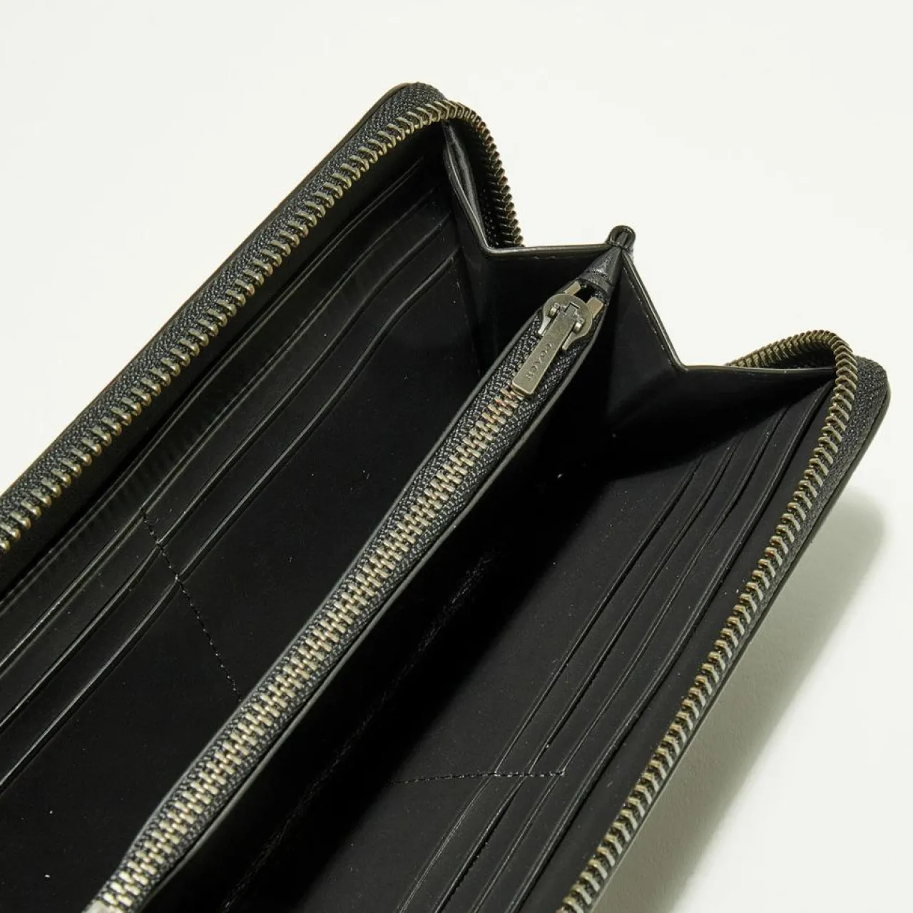 Compagnon Homme en Cuir croco Accordion noir - 9.9x18.9 cm