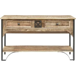 Console 2 tiroirs manguier pondicherry marron - 130x40x75 cm