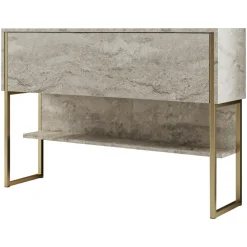 Console Luxe travertin/doré - 120x80x30 cm