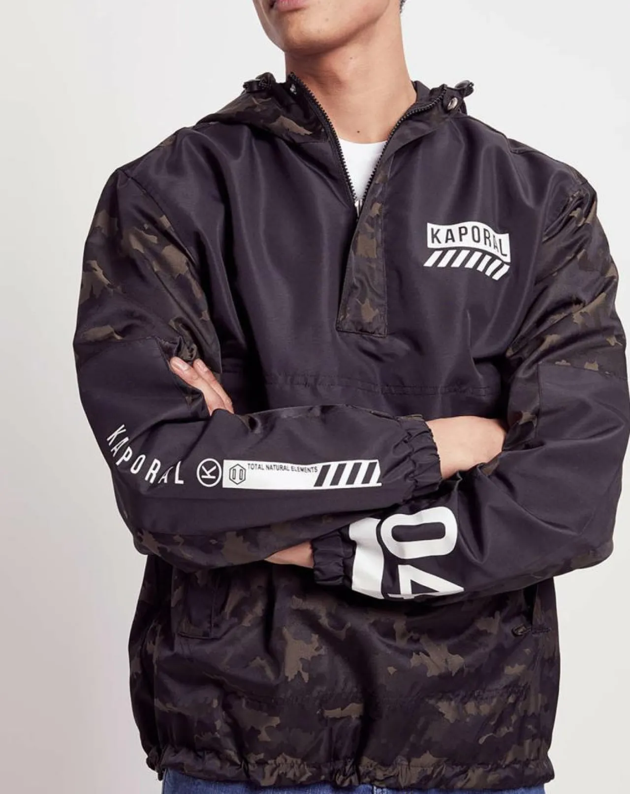 Coupe-vent Gast camo print noir/kaki