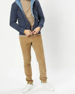 Coupe-vent réversible à capuche bleu