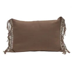 Coussin artisanal en laine & alpaga marron 40x60 cm