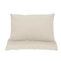Coussin artisanal en laine beige 40x60 cm