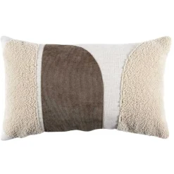 Coussin bouclette beige - 50x30 cm