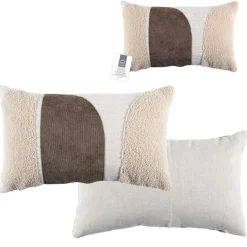 Coussin bouclette beige - 50x30 cm