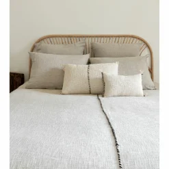 Coussin en coton flammé naturel 25x40cm