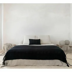 Coussin en crochet fait main noir 40x60cm