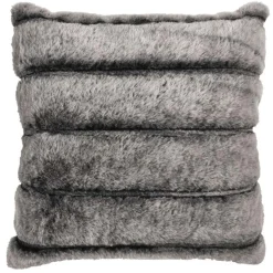 Coussin en fausse fourrure tout doux gris - 40x40 cm