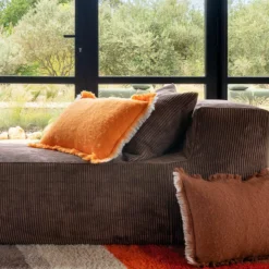 Coussin en laine orange 40x60cm