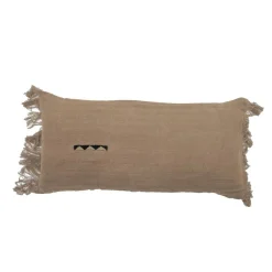 Coussin en lin à chevrons marron 30x60cm