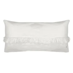 Coussin en lin frangé plume 30x60cm