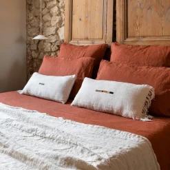 Coussin en lin terre brûlée 80x80cm